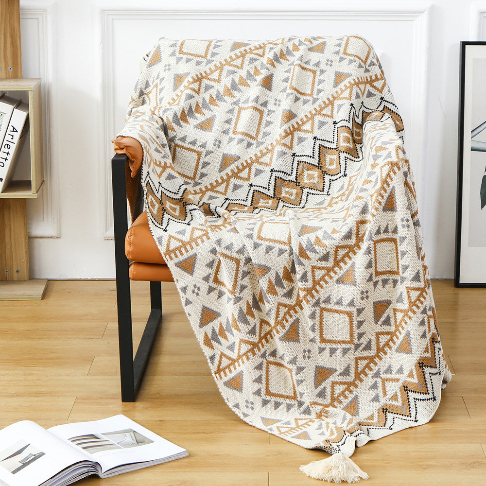 Bohemian Acrylic Bedding Couch Decorative Blanket Throw - Adore India