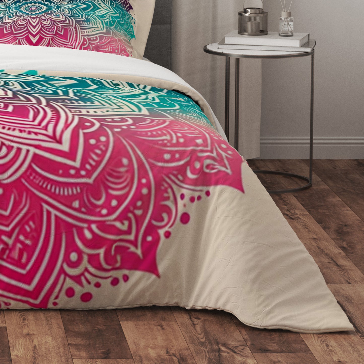 Bohemian Ultramarine Indian Mandala Reversible Quilt Cover Duvet Cover Set - Adore India
