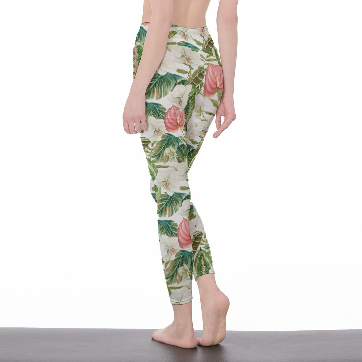 Bohemian Topical Flower Printed Women's High Waist Leggings - Adore India