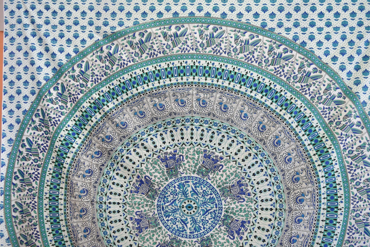 Bird of Prey Green Mandala Throw - Adore India