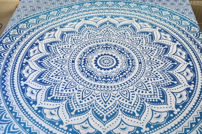 Star Blue Ombre Mandala Duvet Cover - Adore India