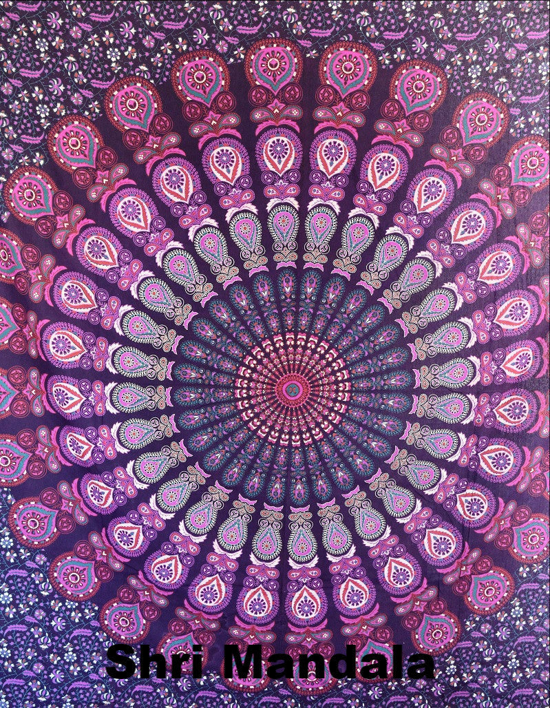 Harmony Pink Purple Mandala Throw - Adore India