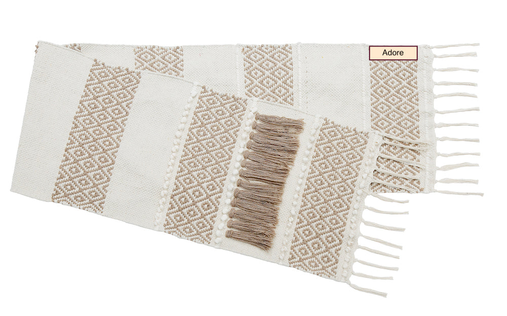 Emilia Handmade Cotton Boho Table Runner with Tassels