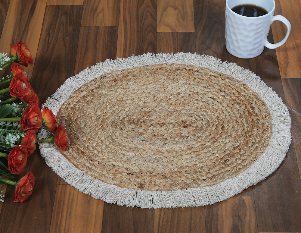 Camilla Round Oval Jute Table Mats Perfect for Kitchen & Dining Tables