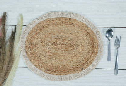 Camilla Round Oval Jute Table Mats Perfect for Kitchen & Dining Tables
