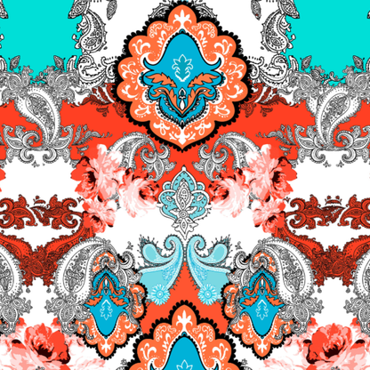 Paisley Elegance Quilt Cover Set - Vibrant Red & Teal Hues for a Stylish Bedroom Retreat King Size - Adore India   