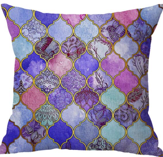 Bohemian Nordic Vintage Cotton Linen Geometry Cushion Cover - Adore India   