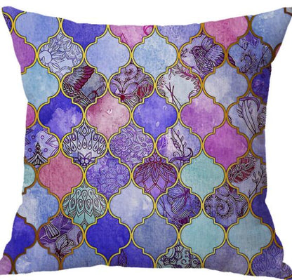 Bohemian Nordic Vintage Cotton Linen Geometry Cushion Cover - Adore India   