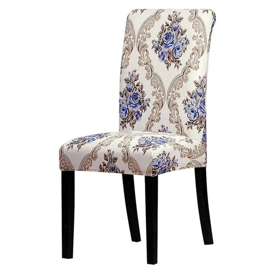 Royal Gold Floral Printed Stretchable Chair Protector Cover - Adore India   