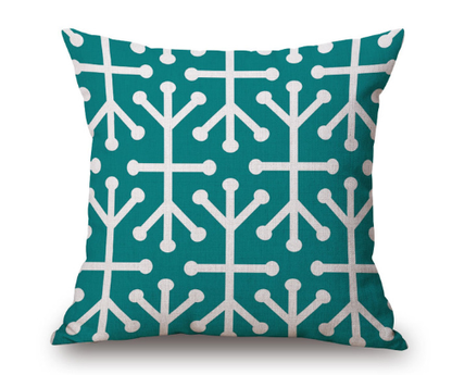Nordic Yellow Green Geometric Print Cushion Cover - Adore India   