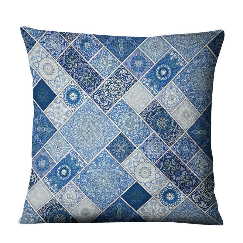 Linen Bohemian Mandala Geometrical Pillow Cushion Cover - Adore India   