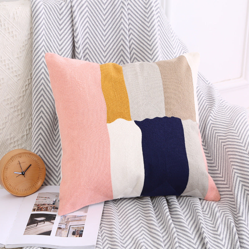 Nordic Bohemian Geometrical Full Embroidered Cushion Cover - Adore India   