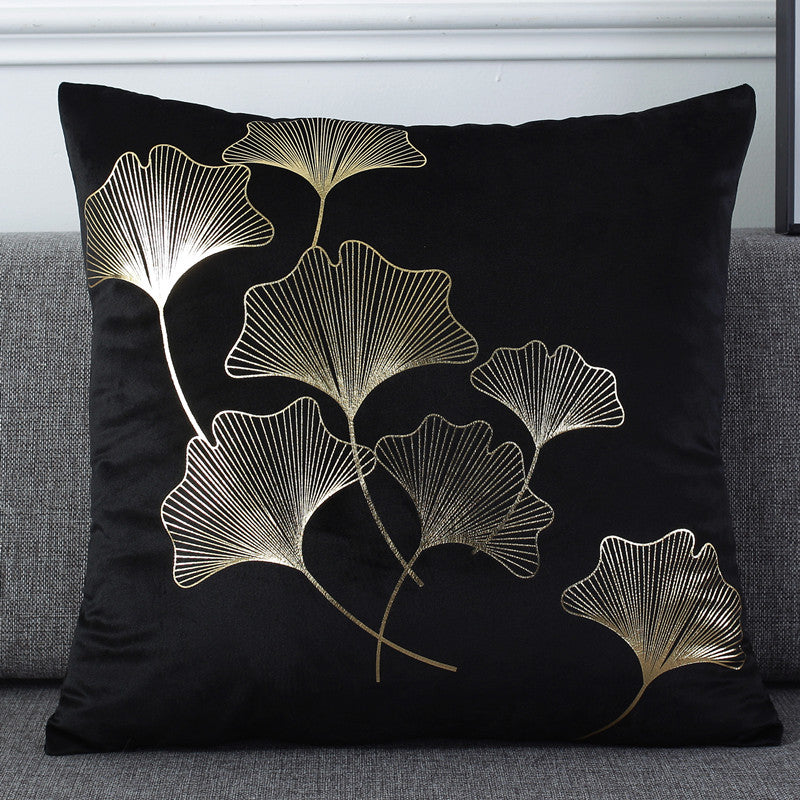 Gold Foil Printed Velvet Throw Pillow Cushion Cover - Adore India   