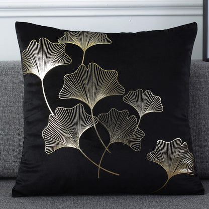 Gold Foil Printed Velvet Throw Pillow Cushion Cover - Adore India   