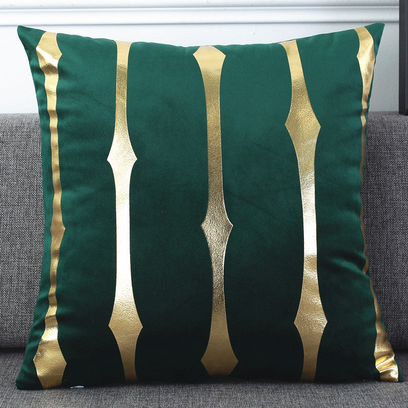 Gold Foil Printed Velvet Throw Pillow Cushion Cover - Adore India   