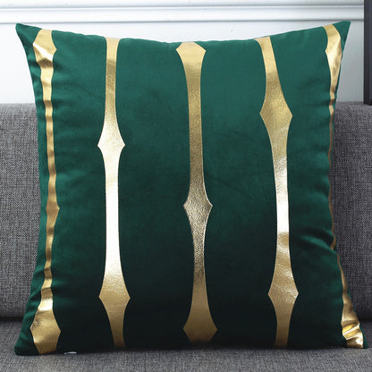 Gold Foil Printed Velvet Throw Pillow Cushion Cover - Adore India   