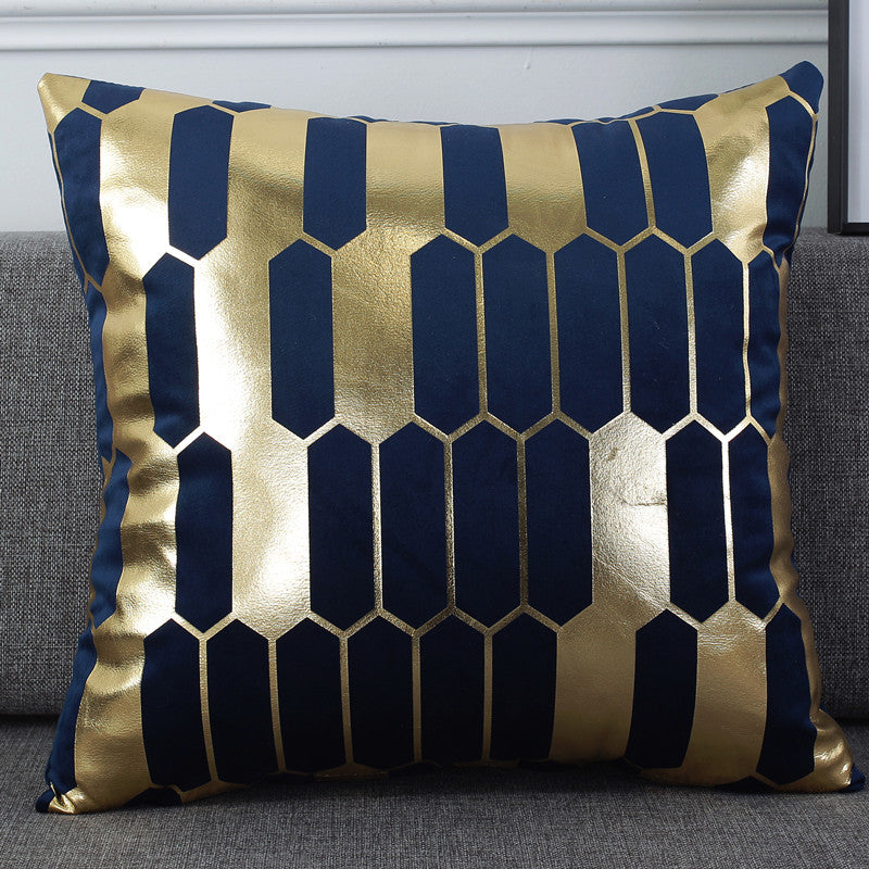 Gold Foil Printed Velvet Throw Pillow Cushion Cover - Adore India   
