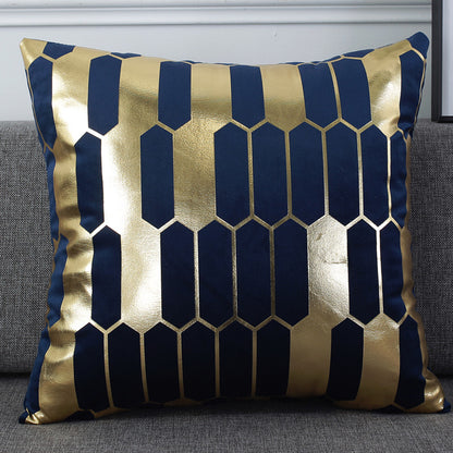 Gold Foil Printed Velvet Throw Pillow Cushion Cover - Adore India   