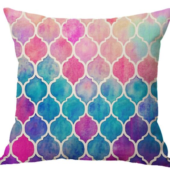 Bohemian Nordic Vintage Cotton Linen Geometry Cushion Cover - Adore India   