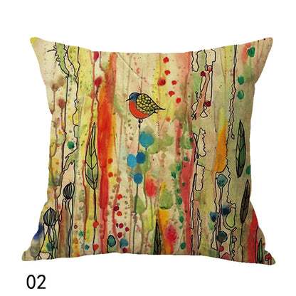 New Bohemian Oil painting Bird Cushion Cover - Adore India   