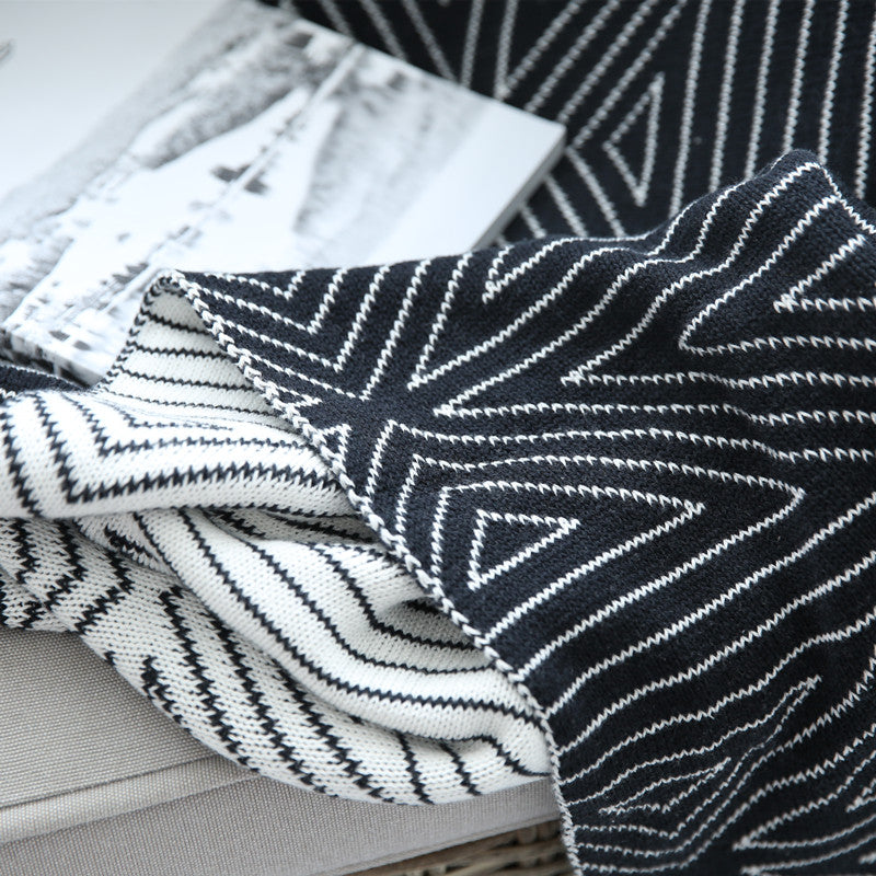 Bohemian Cotton Double Sided Geometric Blanket Throw - Adore India   