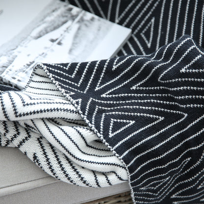 Bohemian Cotton Double Sided Geometric Blanket Throw - Adore India   