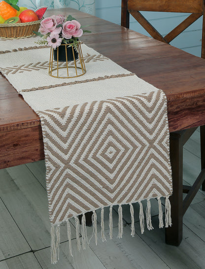Isla Boho Chic Table Runner for Dining Coastal Cotton Handmade Decor