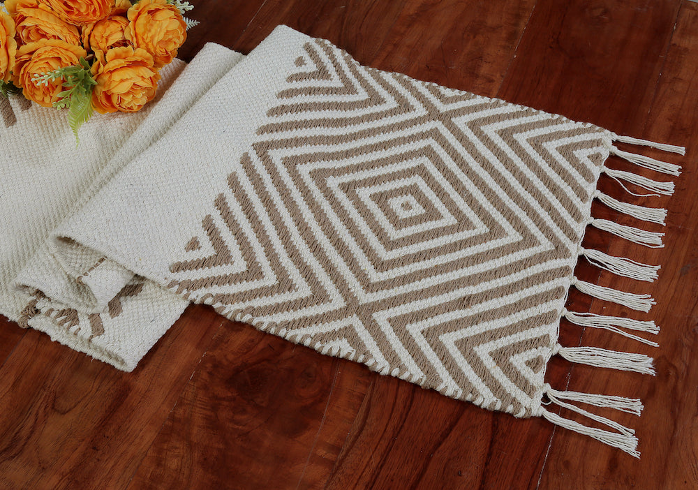 Isla Boho Chic Table Runner for Dining Coastal Cotton Handmade Decor