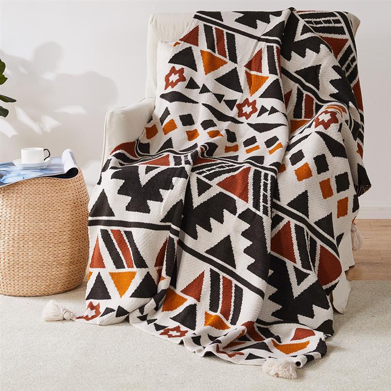 New Jacquard Bohemian Knitted Shawl Blanket - Adore India   