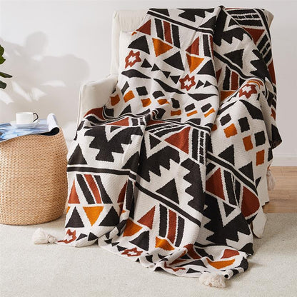 New Jacquard Bohemian Knitted Shawl Blanket - Adore India   