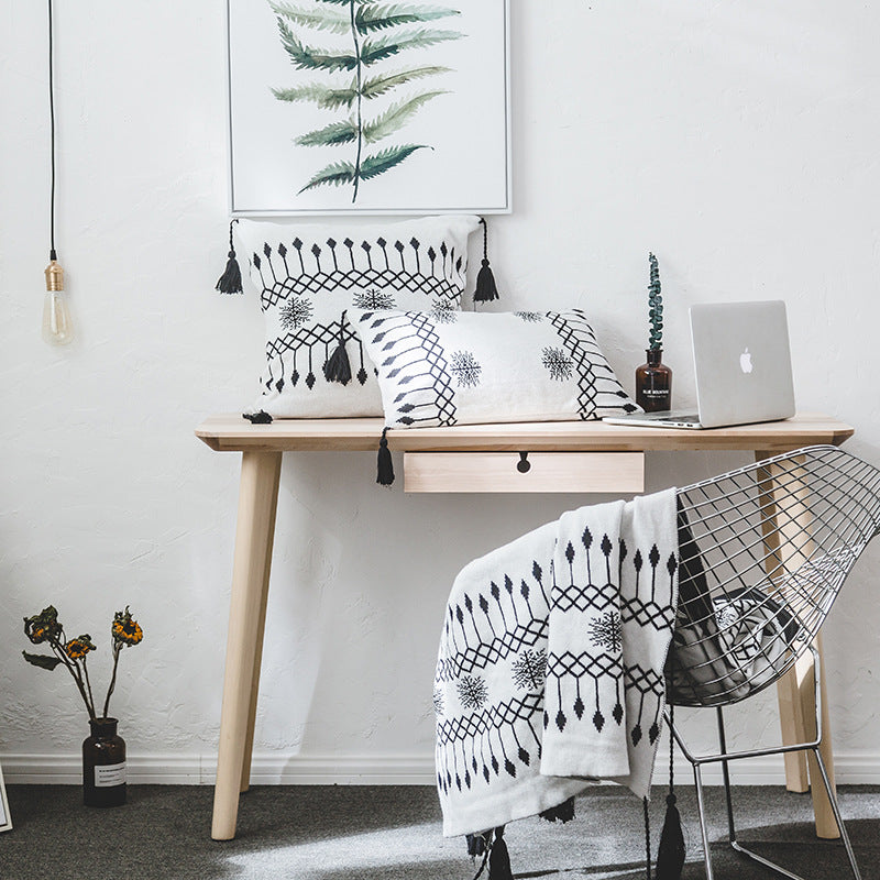 Nordic Casual Moroccan Knitted Blanket Throw - Adore India   