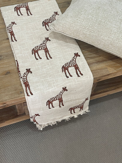 Bohemian Hand Block Giraffe Printed Cotton Bedding Throw Blanket - Adore India   