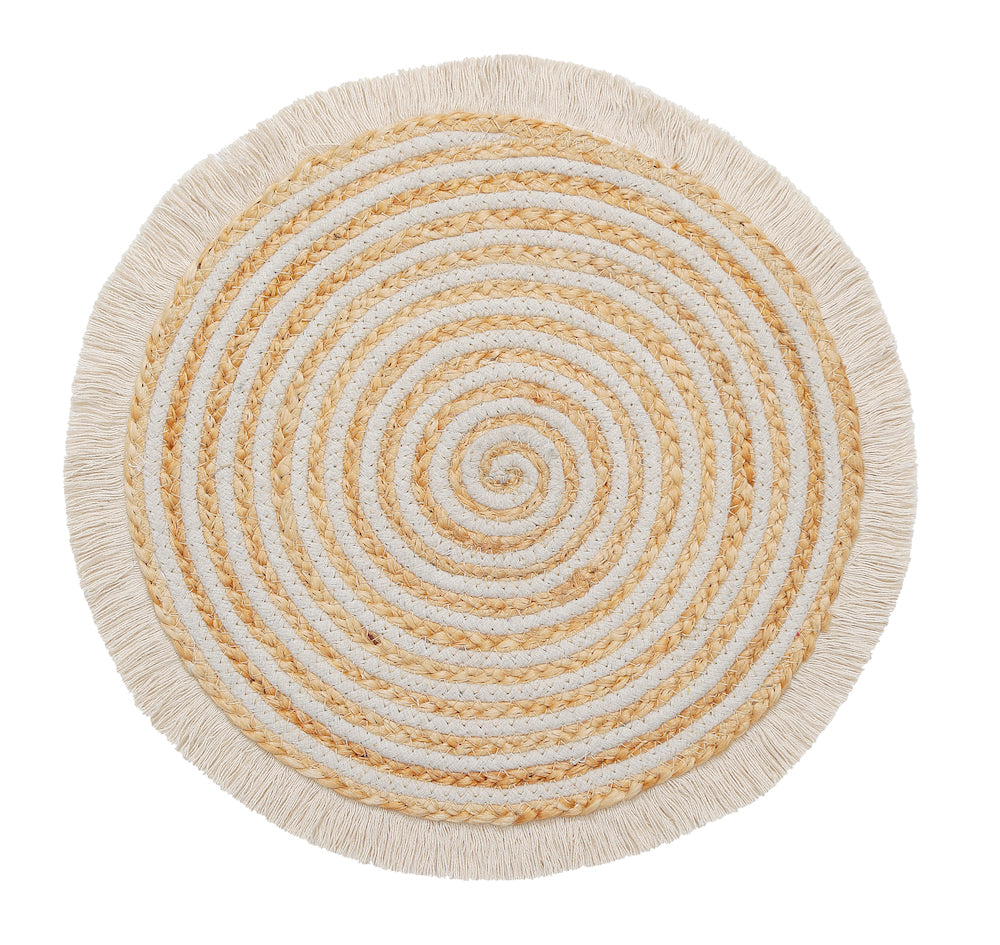 Amara Natural Jute Placemats for Dining Table Rustic Round Design