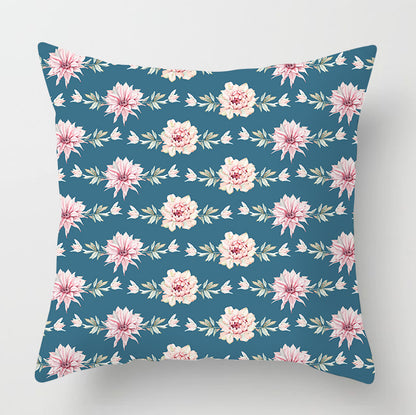 Watercolour Modern Flowers Green Cushion Cover - Adore India   