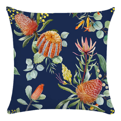 Tropical Flower Bird Printed Super Soft Pillowcase Cushion Cover - Adore India   