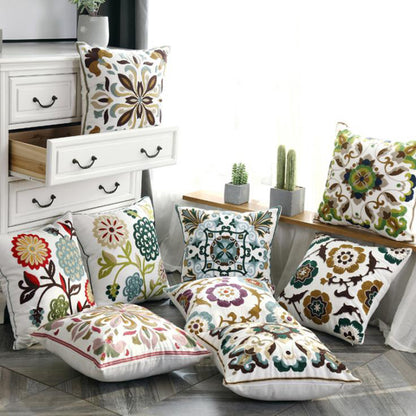 Ethnic Home Decoration Embroidered Cushion Cover - Adore India   