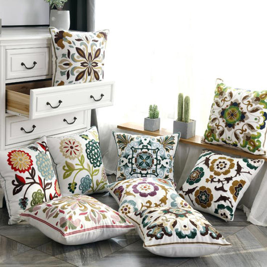 Ethnic Home Decoration Embroidered Cushion Cover - Adore India   