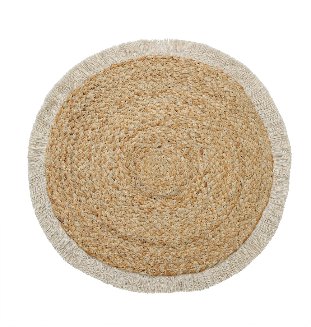 Elara Round Jute Table Mats - Perfect for Kitchen & Dining Decor