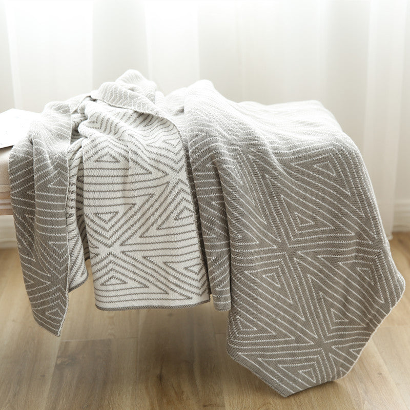 Bohemian Cotton Double Sided Geometric Blanket Throw - Adore India   