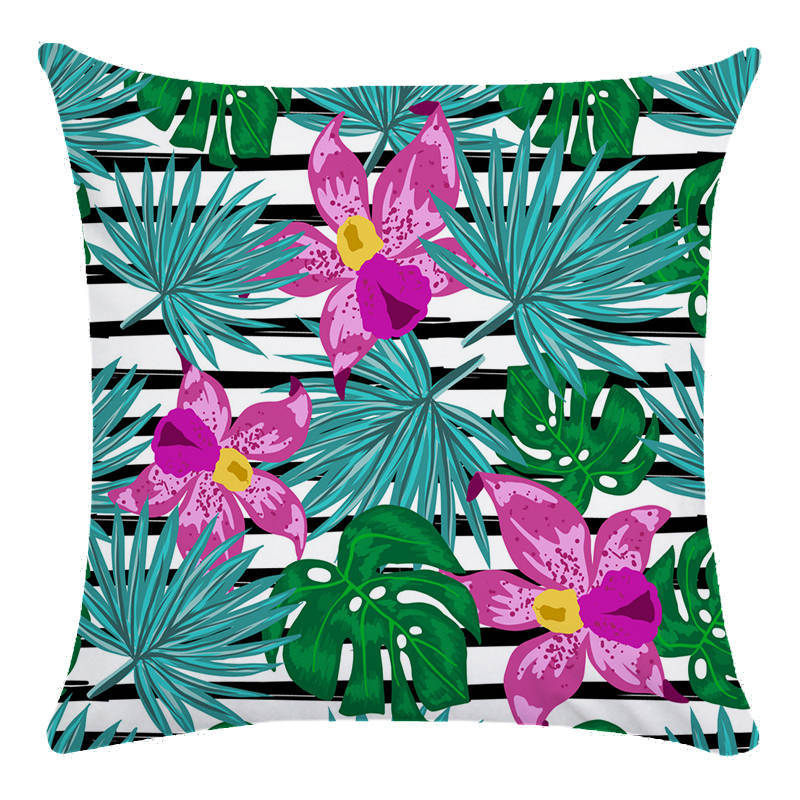 Tropical Flower Bird Printed Super Soft Pillowcase Cushion Cover - Adore India   