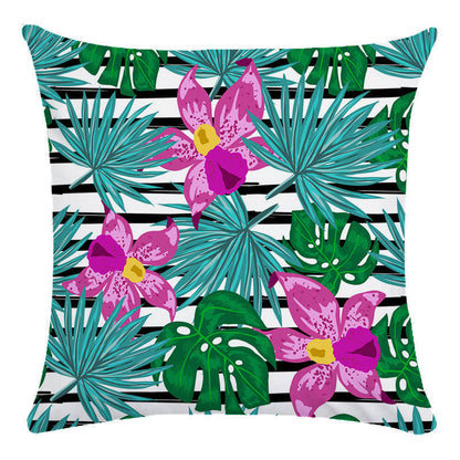 Tropical Flower Bird Printed Super Soft Pillowcase Cushion Cover - Adore India   