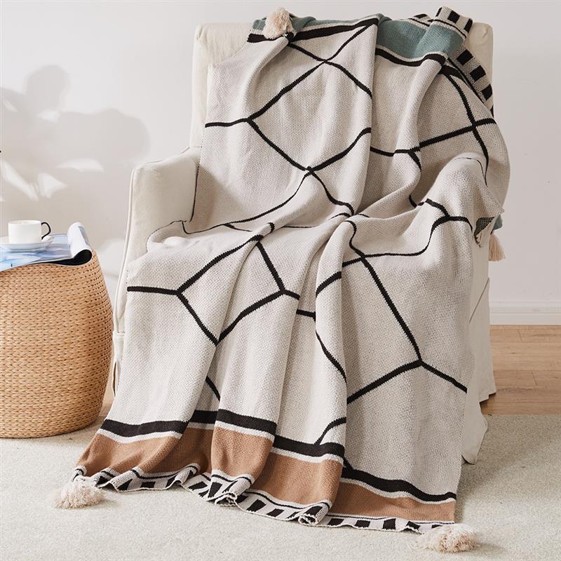 New Jacquard Bohemian Knitted Shawl Blanket - Adore India   