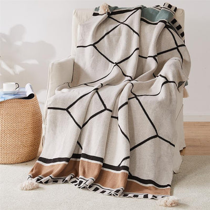 New Jacquard Bohemian Knitted Shawl Blanket - Adore India   