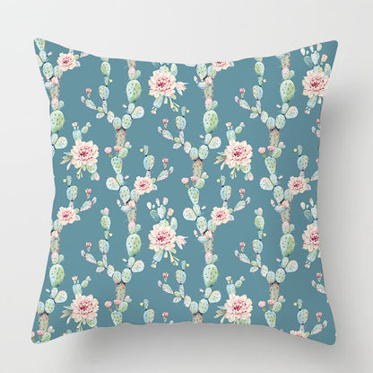 Watercolour Modern Flowers Green Cushion Cover - Adore India   