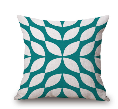 Nordic Yellow Green Geometric Print Cushion Cover - Adore India   
