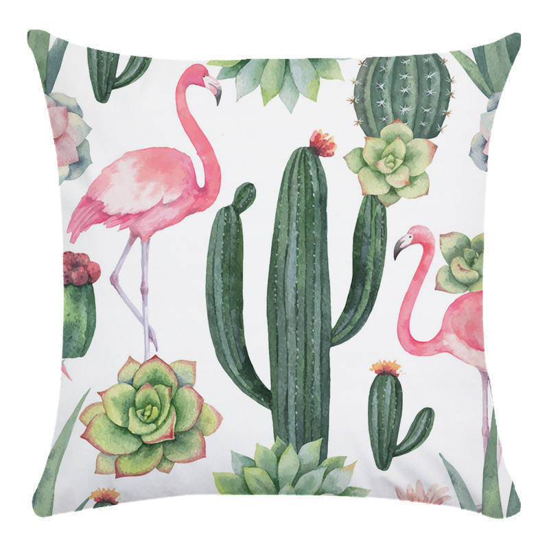 Tropical Flower Bird Printed Super Soft Pillowcase Cushion Cover - Adore India   