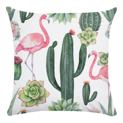 Tropical Flower Bird Printed Super Soft Pillowcase Cushion Cover - Adore India   