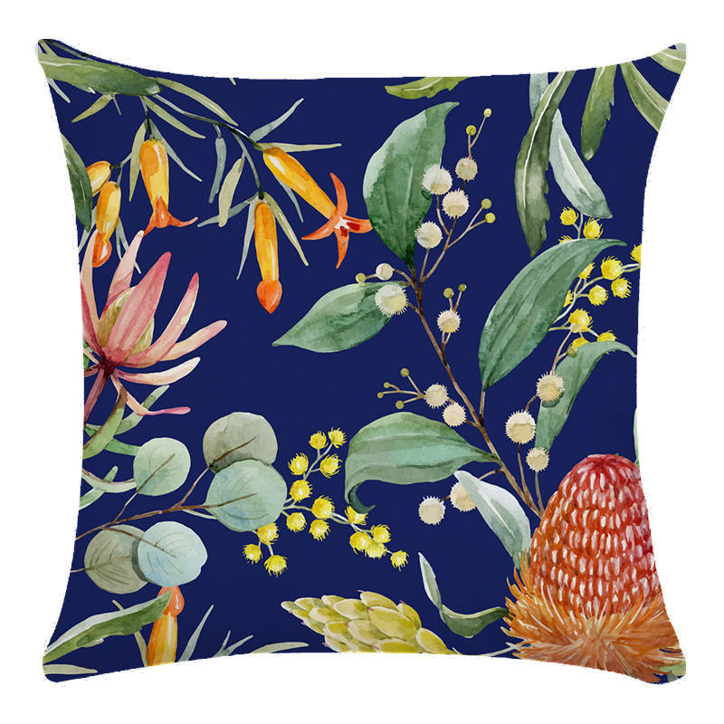 Tropical Flower Bird Printed Super Soft Pillowcase Cushion Cover - Adore India   