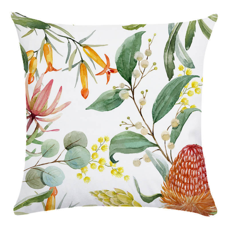 Tropical Flower Bird Printed Super Soft Pillowcase Cushion Cover - Adore India   