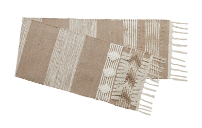 Sienna Boho Coastal Table Runner Handmade with Tassels for Chic Decor